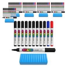 PENMAX 白板筆 209 + 板擦, 黑色 + 藍色 + 紅色, 6套