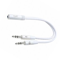 E-books 一母轉二公耳機麥克風音源轉接線 3.5mm, X97, 白色, 1條