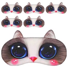 動物圖案眼罩, 11化妝貓, 1入, 6個