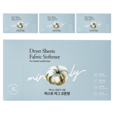 미닉스 건조기 시트 퍼스트 허그 코튼향 본품, 4개