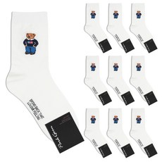 Park Goon 男款泰迪熊印花中筒襪 10雙