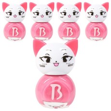 Bobly Kids 美甲貓貼紙型兒童美甲, 粉紅平, 5個