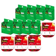 스카치 매직테이프 810 리필 18mm x 15m 4개+투명테이프 581 디스펜서 18mm x 15m 3개, 혼합색상, 2세트
