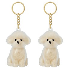 다온셀렉트 강아지 털 보관 비숑 키링, 2개