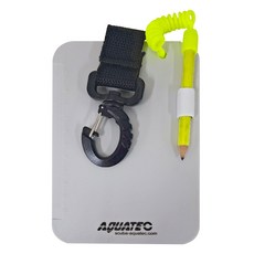 AQUATEC 水中記事版 含鉛筆 + 不鏽鋼夾具, 銀色 + 黑色