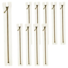 코오미 물방울 모양 메탈 골드 지퍼 20cm 5W0767, 10개, 화이트