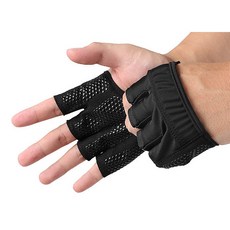 Bymi 防滑普拉提瑜伽手套雙手套組, 黑色, 1組