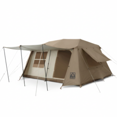 LONE PINE EQUIPMENT 自動快速搭建 御幄屋脊自動帳篷 2室1廳 大全配, 卡其色, 1~5人