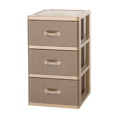 KEYWAY 聯府 風尚 收納櫃 3層, 淺棕色 + 深棕色