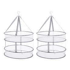 MIKA HOUSE 橘之屋 單層吊掛曬衣網 2個, 灰白色, 1組