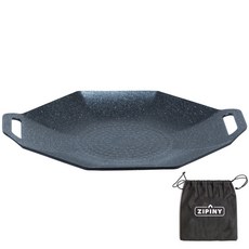 Zipiny 超輕量電磁爐兩用八角煎烤盤 33.5cm, 黑色, 1個