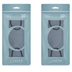 CHACER 佳和口罩 4D立體醫用口罩 成人用 KF94 未滅菌 M, 青蒼藍灰, 2盒, 10片