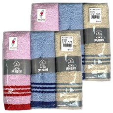 LIFE 來福牌 慶中元春之弦毛巾3件組 精梳棉, 2組, 顏色隨機