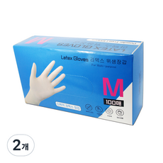 homeweet 乳膠衛生手套 M, 100入, 2個, 中( M)