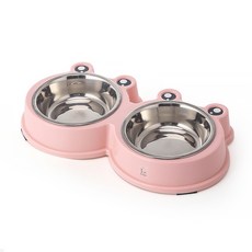 ZEZEPET 2格寵物不鏽鋼餐碗, 1個