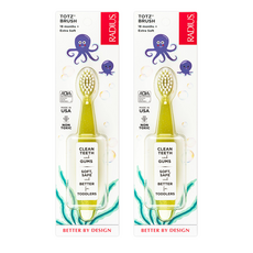 Radius Baby Tots 2 級牙刷, 黃色, 1支, 2支