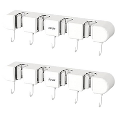 SULiJ 舒立凈 Celliving 高級免鑽孔浴室清潔工具掛架掛鉤 4鉤, 白色, 2個