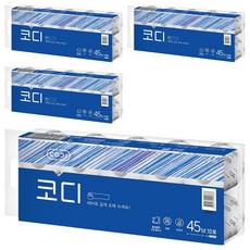 CODI 雙層捲筒壓紋衛生紙, 45m, 10捲, 4袋