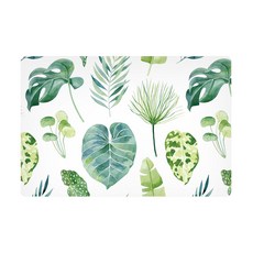 防水防油隔熱皮革餐墊, 龜背芋 白色 + 綠色, 30 x 45cm, 1個