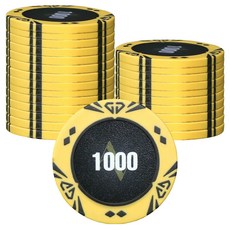 AAHM鑽石撲克籌碼時間, 黃色, 25個