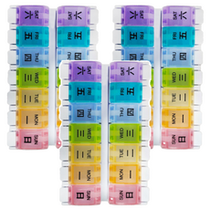 Fullicon 護立康 彩虹雙週彈跳保健盒, 14格大容量, 多種藥品保健食品適用, 3個