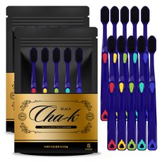 아케이 리빙 블랙 차크칫솔, 5개입, 2세트