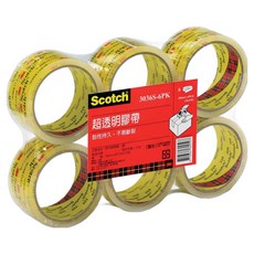 3M Scotch OPP超透明封箱膠帶 6卷裝 黏性持久 不易斷裂 48mm x 36.6M, 透明色, 1組