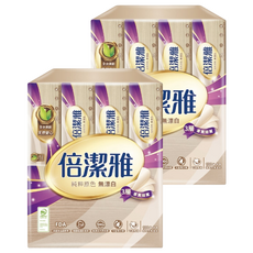 倍潔雅 無漂白3層抽取衛生紙, 8包, 2袋