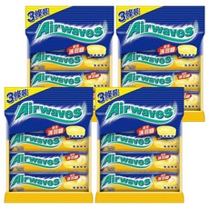 Airwaves 超涼無糖薄荷糖 蜂蜜檸檬口味 3條裝, 90g, 4袋