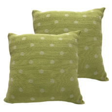 J&N 綠圓點彈性抱枕 2入組, 綠色