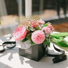ASPASIA 康乃馨造型肥皂花籃+文字造型插卡+包裝盒, 粉色的