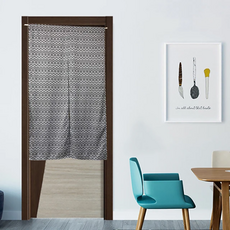 J&N 富貴緹花雙開式長門簾 穿桿式 現代風格, 灰色