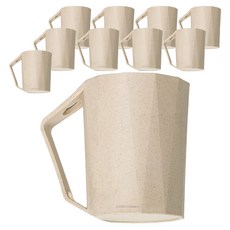 Saenghwalgongsik 倒放式牙刷架漱口杯, 10個, 米色