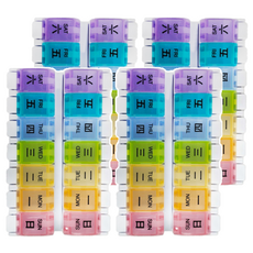 Fullicon 護立康 彩虹雙週彈跳保健盒, 14格大容量, 多種藥品保健食品適用, 4個