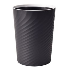 台灣 Life plus 北歐ins風 創意時尚波紋壓圈無蓋垃圾桶 12L, 低調黑, 1個
