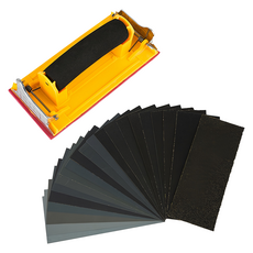 ZIO-BIZ 手持砂紙架 高級款 + 砂紙 21張, 1組