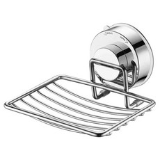 GreeHook 真空吸盤不鏽鋼無痕掛勾肥皂架, 銀色, 1個