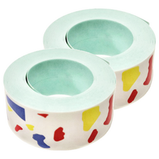 KING JIM TEPRA LITE 熱感式標籤薄膜自黏膠帶 POKETO, 多樣顏色圖案 4米長, 經典色塊, 2捲