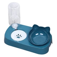 E.dot 貓狗二合一護頸自動續水寵物碗，15°傾斜，可分離清洗，500ml水瓶，北歐藍/北歐粉, 1組