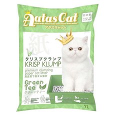 Aatas Cat 加冕貓 紙砂紙貓砂, 綠茶香, 7L, 1包