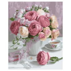 ArtLife 藝術生活 數字油畫DIY DT094 50 x40cm, 淡雅玫瑰, 1組
