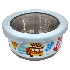 ROBOCAR POLI 波力 304不鏽鋼不鏽鋼防滑隔熱碗 14.6 x 7.7cm 720ml, 藍色, 1個