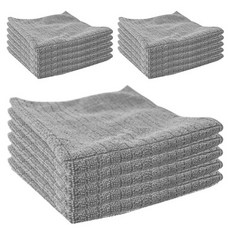 World Clean 高級棋盤格超細纖維抹布 灰色, 15個