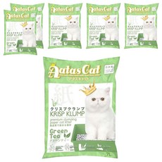Aatas Cat 加冕貓 紙貓砂 KRISP KLUMP 凝結環保貓砂 綠茶香, 7L, 6包
