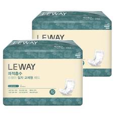 미래생활 남녀공용 르웨이 쾌적흡수 일자 교체형 패드형 성인기저귀, 30개입, 2개