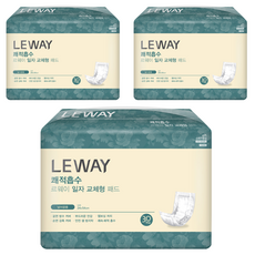 미래생활 남녀공용 르웨이 쾌적흡수 일자 교체형 패드형 성인기저귀, 30개입, 3개