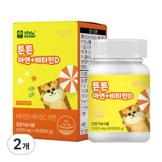 애플킨더 튼튼 아연 비타민 1000mg, 2개, 60정