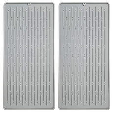 CHIFUN SENHUO 祈樂森活 矽膠瀝水墊 薄 中款 30 x 14.5cm, 灰色, 2個