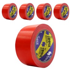 신흥 국산 대용량 라바 청면테이프 48mm x 25M 빨강, 5개