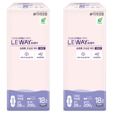 Mirae Well life Le Way女款柔軟漏尿護墊 大容量, 18入, 2包, 28cm